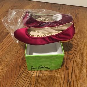 Brand New Sam Edelman Farrow/Cranberry Satin Flats